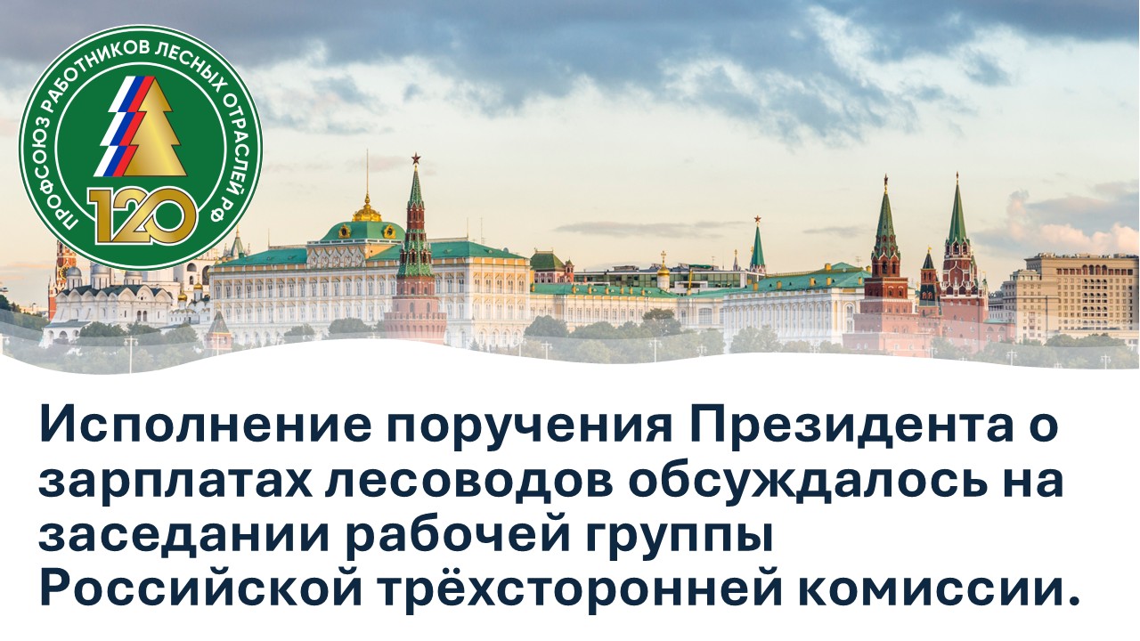 Председатель Рослеспрофсоюза выступил с докладом о повышении зарплат лесоводов на заседании рабочей группы РТК 